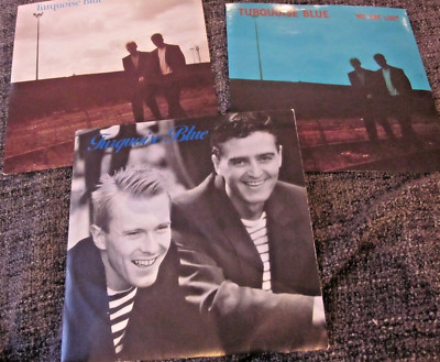 TURQUOISE BLUE - lot of 3x7'' VINYL BRIAN RYDELL ACCENT AD'80 MOD NEW WAVE SYNTH