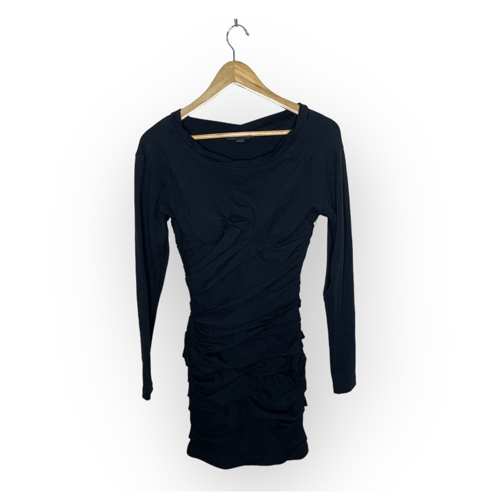 alexander wang ruched dress Alexander Wang Women's Ruched Logo Short Sleeve Mini Dress Black