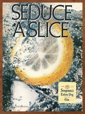 1987 Seagram's Extra Dry Gin Vintage Print Ad/Poster Man Cave Bar Art Décor 80s 