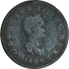 #909941 Coin, Great Britain, George III, 1/2 Penny, 1807, EF(40-45), Copper, K