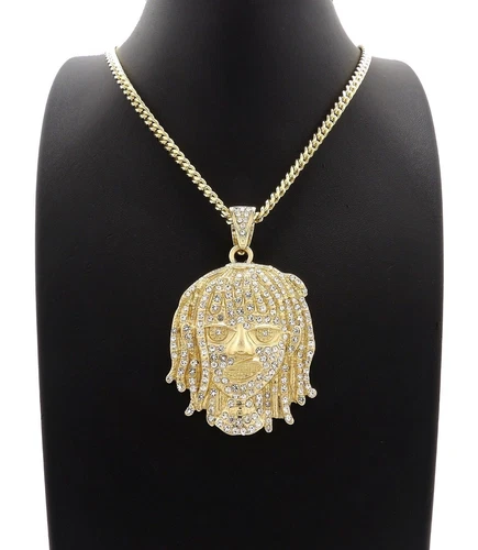 Silver Lil Pump Portrait Pendant & 24" Box, Rope, Cuban Chain Necklace - Bild 2 von 29