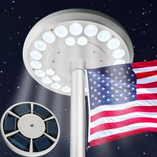 26LED Super Bright Solar Flagpole Light Dusk-to-Dawn Light for 15-25 Ft Flagpole