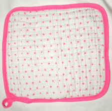 Aden  Anais  Hot Pink Star Security Blanket Lovey Thumby White Muslin Cotton