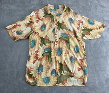 Citron Santa Monica Women’s Sunflower Print Button Shirt Blouse Medium