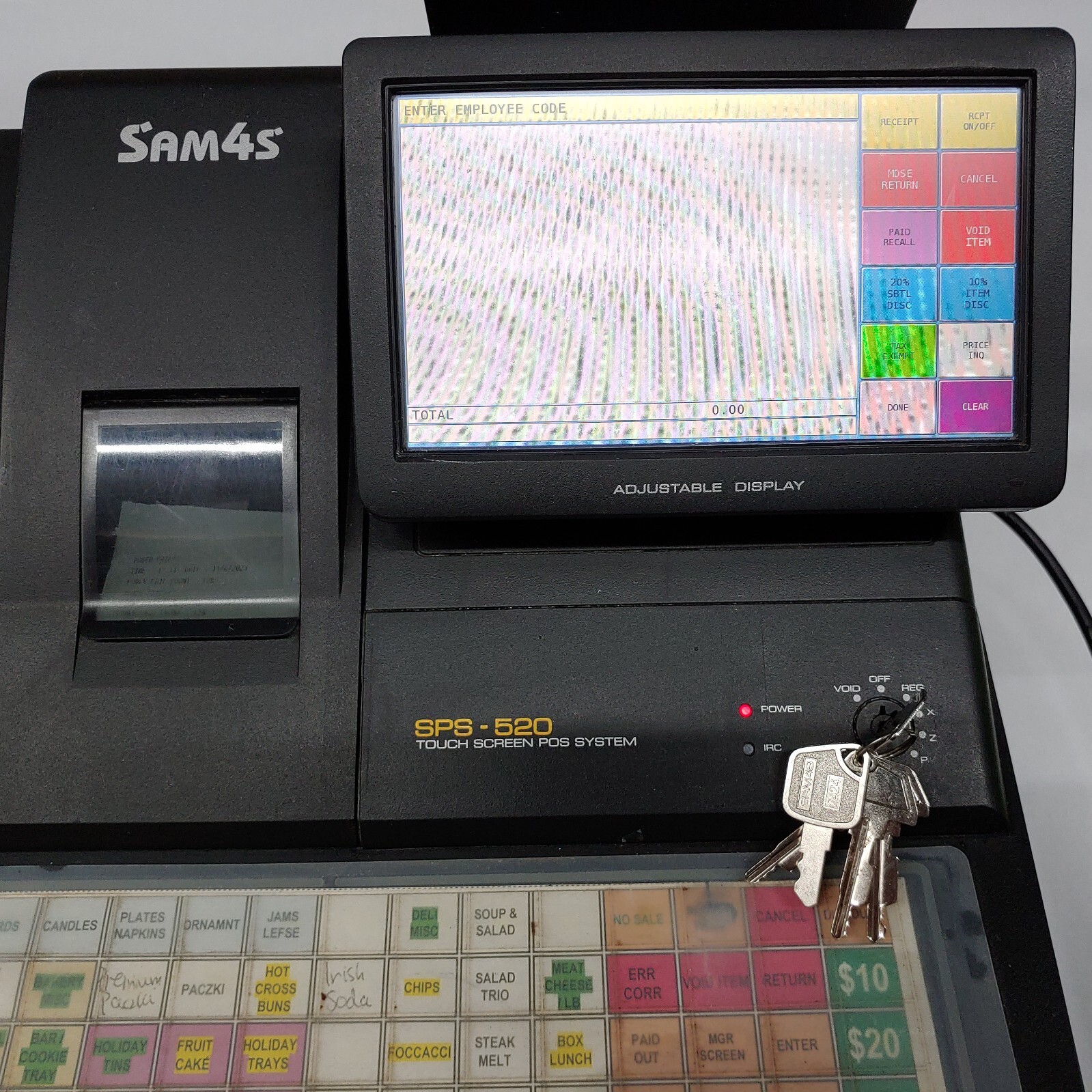 Sam4s SPS520 Cash Register Touch Screen POS System Manual Key Set Dual