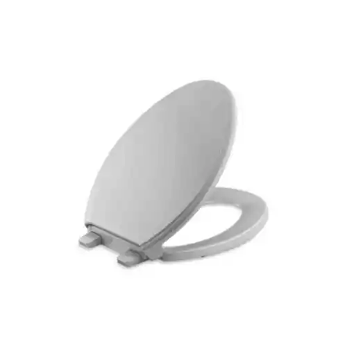 KOHLER Toilet Plastic Seat 14.18" W Elongated Closed Front Ice Grey w/ Lid