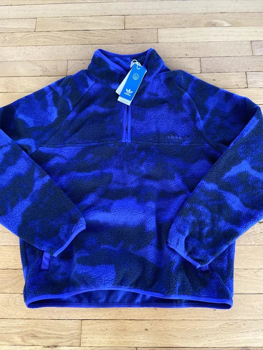 ADIDAS ADVENTURE HALF ZIP FLEECE SONIC INK H09072 Sz M BNwT Men’s Blue Jacket