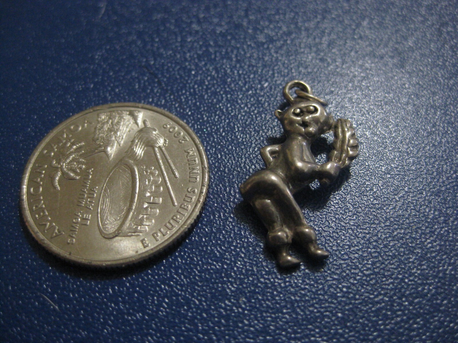 Sterling Silver Monkey with Leaf Charm - image 2
