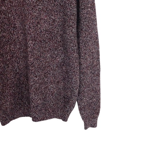 Superdry Burgundy White Marl Lambswool Fine Knit Crew Neck Jumper - Size M - Picture 8 of 9
