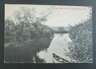 Five Miles up River Kennebunkport ME Posted DB Postcard