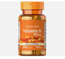 Puritan's Pride Premium Vitamin K 100mcg, Dietary Supplement for Bone, Joint,...