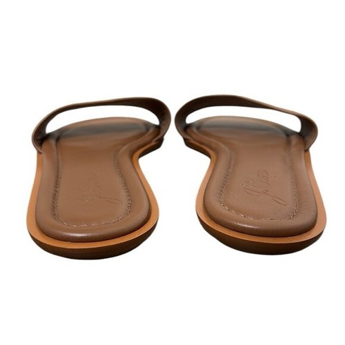 J Crew Brown Sandals Womans Size 9 Leather Slides Slip On Spring Summer NWOT - Photo 5 sur 8