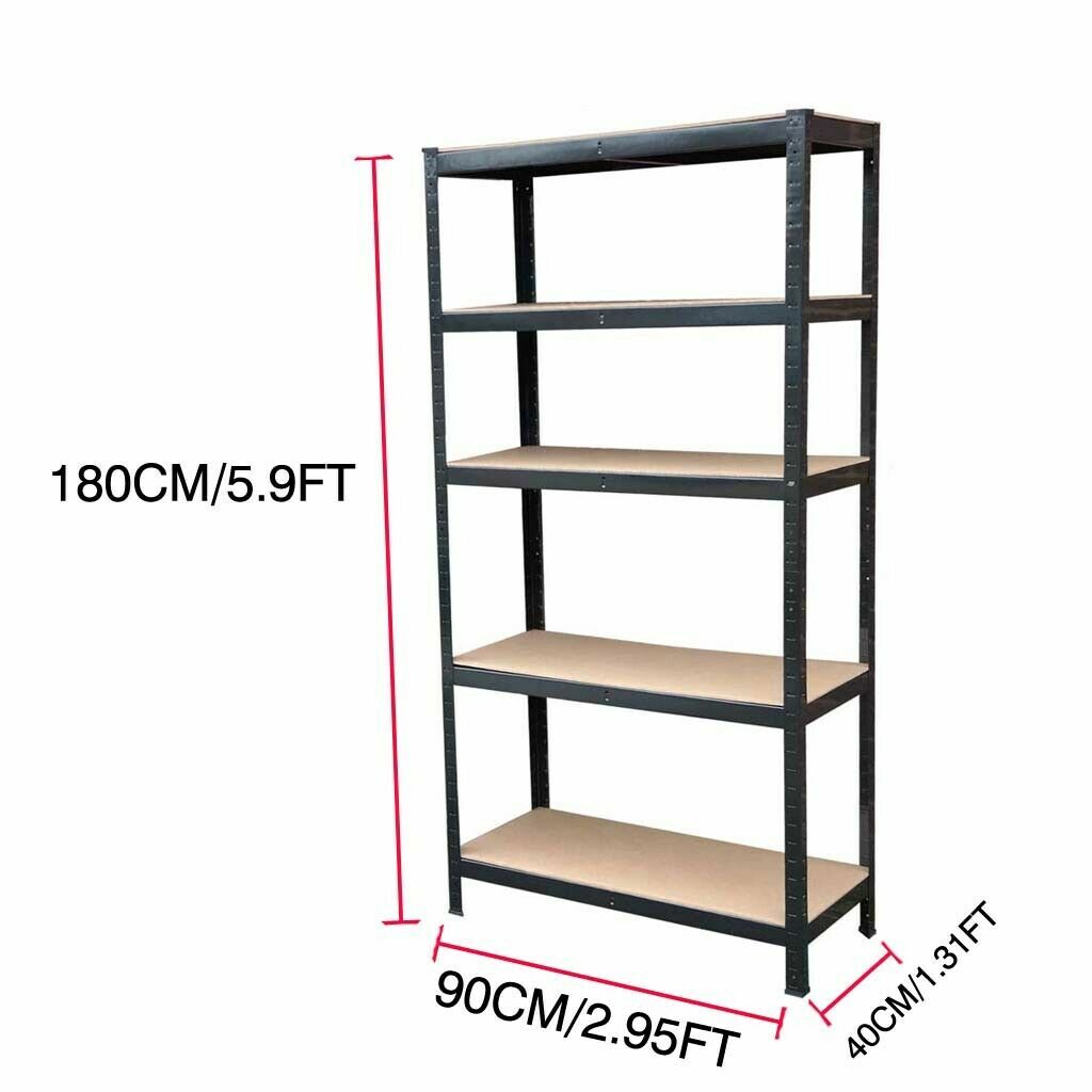 5 Tier Racking Shelf Heavy Duty Garage Shelving Storage Shelves Unit Office Home eBay