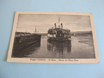 Reggio Calabria arrival of Ferry Boat Ship Postcard 