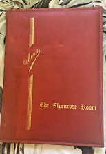 Vintage Kunstleder Men&uuml; Halter & Men&uuml;karten THE ALPENROSE ROOM 14x10" (128a