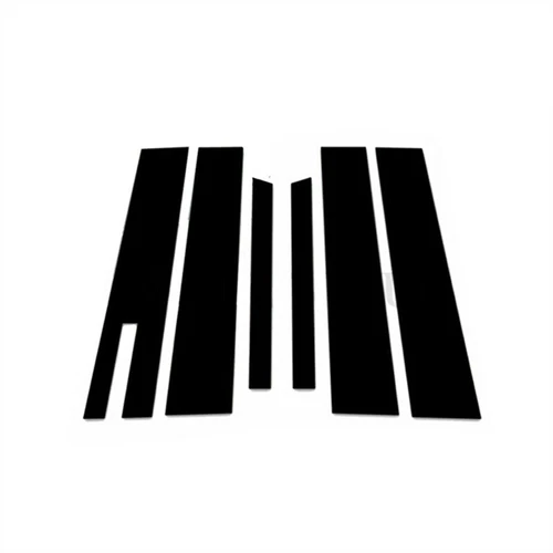 For 10-19 Ford Taurus w/Keypad 6PCS Glossy Black Window Door Pillar Posts Cover - Picture 2 of 10