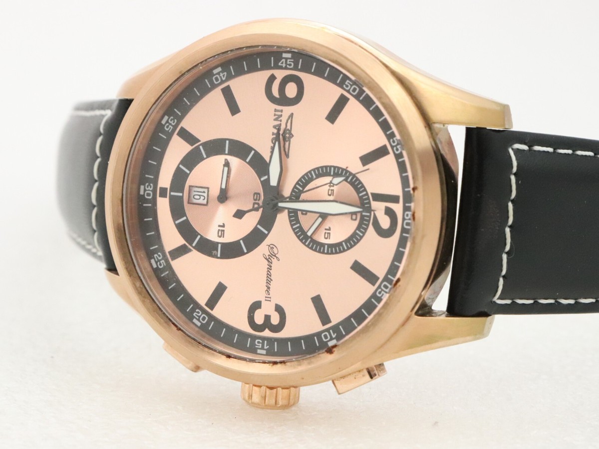 48mm Invicta 7418 Signature II Tritnite Watch Rose Gold Plate