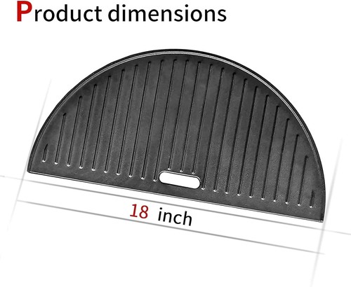 Plancha duradera de media luna de hierro fundido de 18 pulgadas - perfecta para Kamado Joe y BGE - Imagen 4 de 7