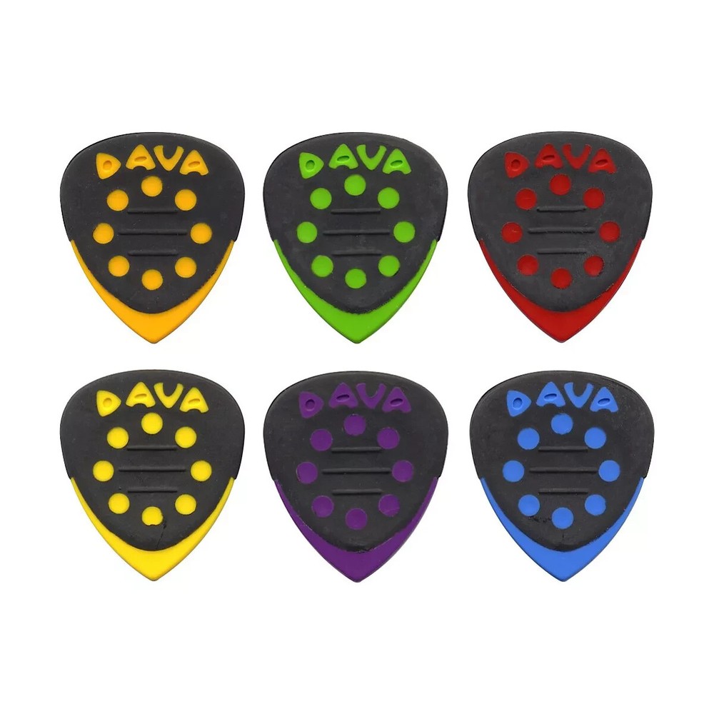 Dava Guitar Picks 6 Picks Multi Gauge Control Delrin Grip Tips