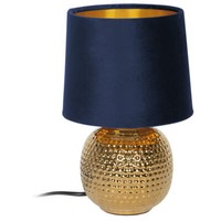 Tischleuchte Tischlampe Sophia Keramikfuss Stoffschirm Blau Max. 40W Reality