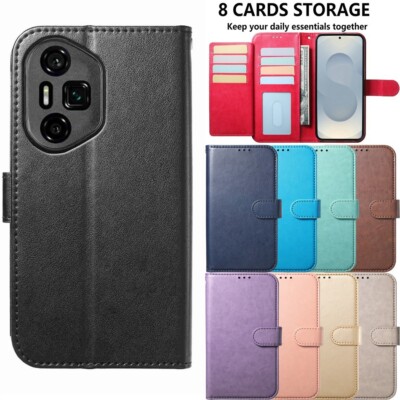 Color Leather Wallet Phone Case for Huawei Honor 300 200 Lite 90 70 20 50 X8 X8C