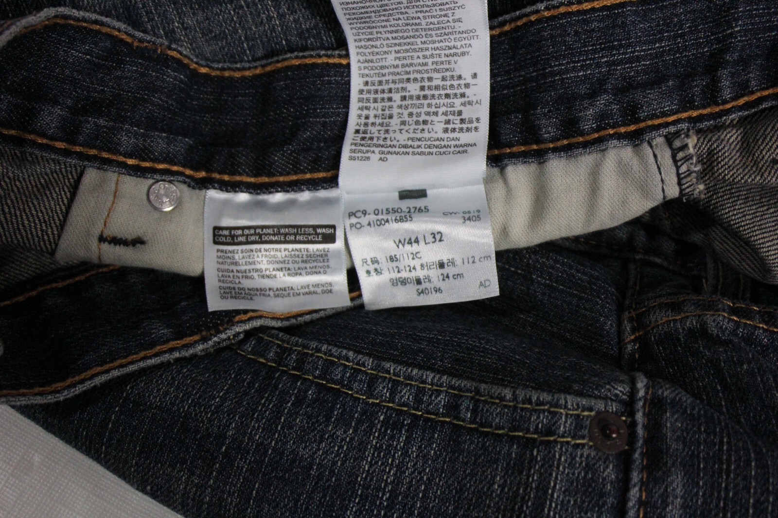 Levi’s Men’s 550 Relaxed Straight 44x32 Blue Jeans Dark Wash Baggy Loose thumbnail 6