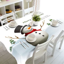 Polite Snowman 3D Tablecloth Table cover Cloth Rectangle Wedding Party Banquet
