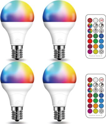 E17 LED Light Bulbs (40w Equivalent) 5W, Color Changing RGB, 2700K Warm White...