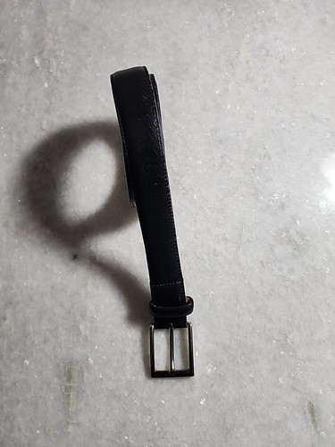 Brooks Brothers Men's Genuine Leather Belt Size 42, Black Color Made In Italy