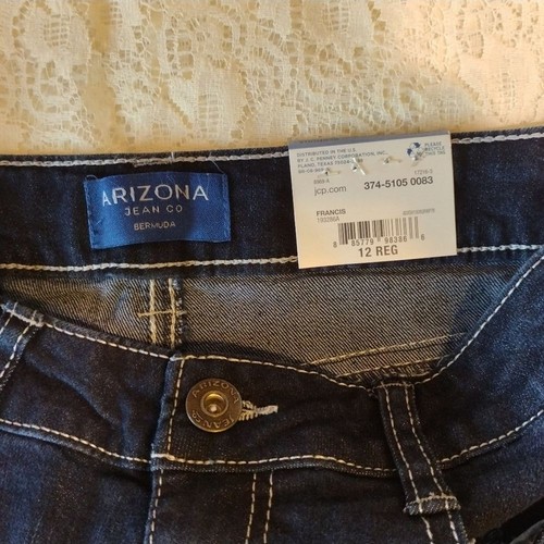 Bermuda stretch denim blue jeans long relaxed fit shorts Girls size 12 Reg - Picture 3 of 5