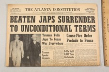 Atlanta Constitution Newspaper August 15, 1945 VJ Day USS Indianapolis Report