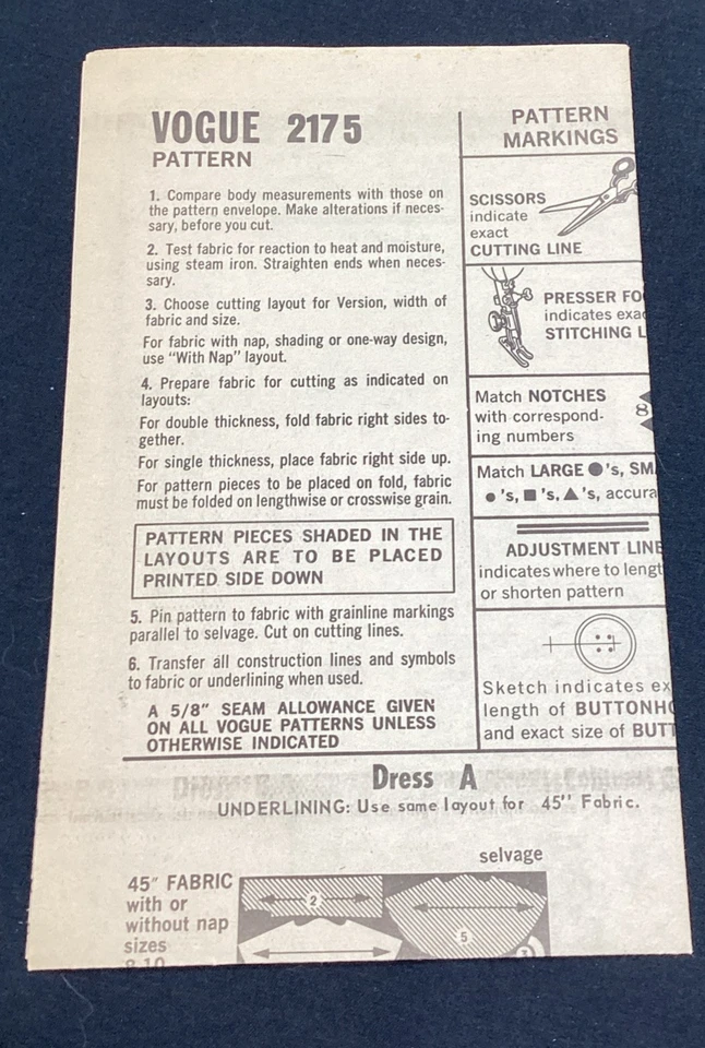 Vtg 1960's Vogue Paris Original Pattern 2175 (12/34/36) New Uncut ships free - Image 2 of 4