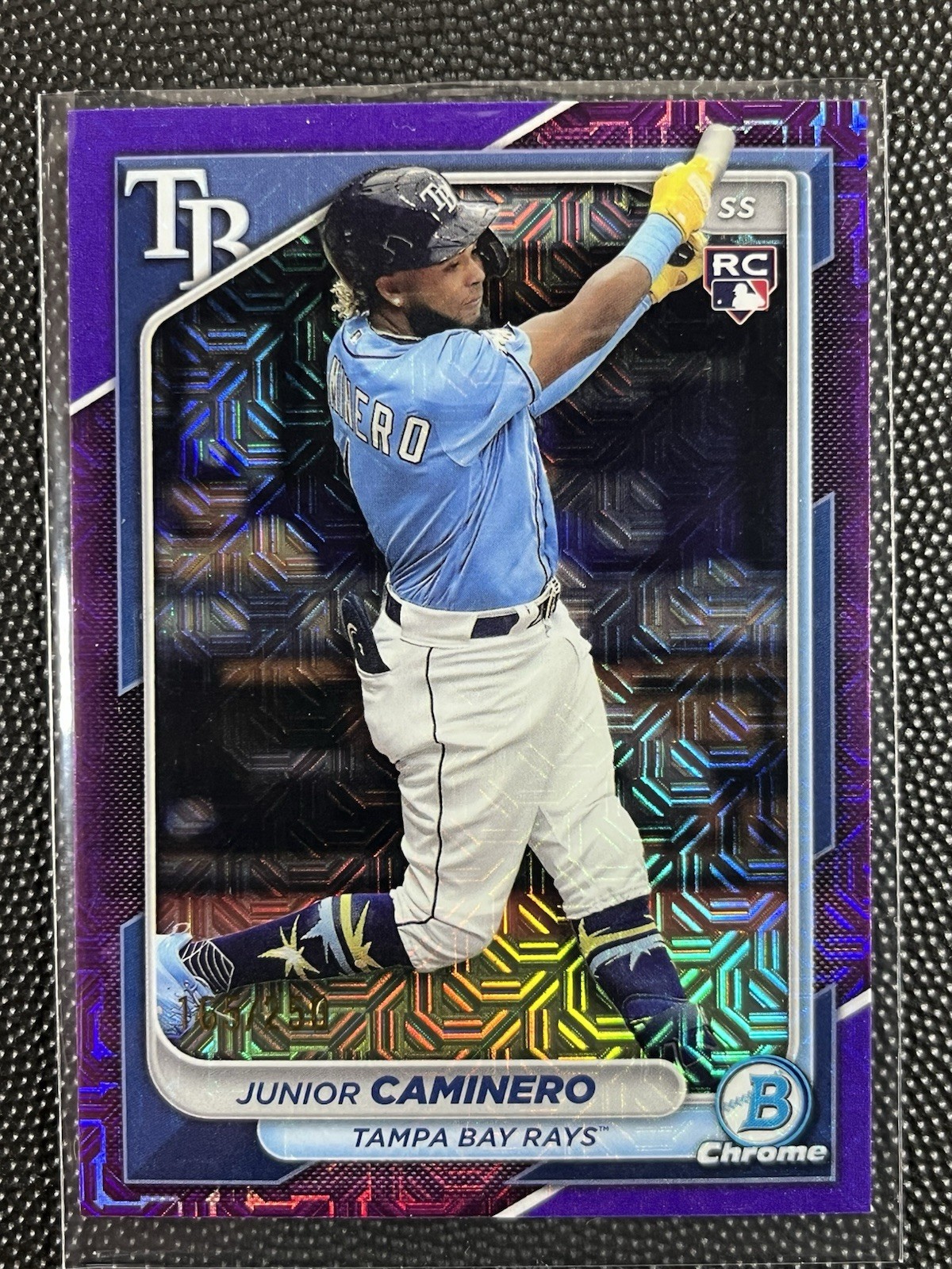 2024 Bowman Chrome - Junior Caminero #56 Purple Mojo Refractor /250 (RC)