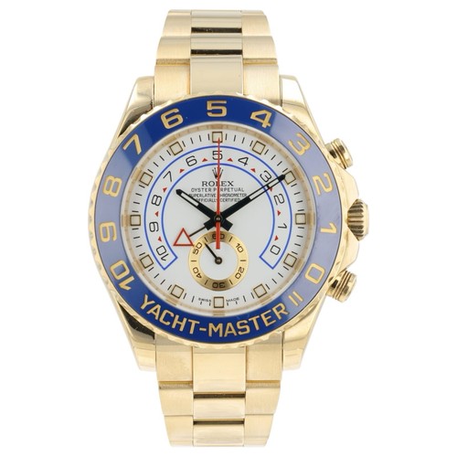 Rolex Yacht-Master II White Dial 18k Yellow Gold 44mm Automati...