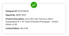 Jerry Rice Signed Auto 8x10 Green Emanate #96/99 Photograph Fanatics COA DA5 — photo 3