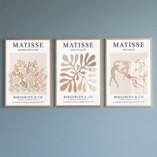 PWAAHDC Matisse Poster Set – 3 teilige Bilder ohne Rahmen auf Leinwand 40x60 cm 