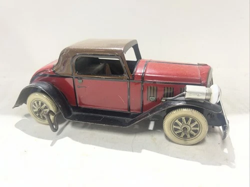 Vintage Marx Tin Wind Up Battery Lights Tin Toy Car