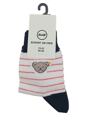 Steiff Chaussettes Enfant Blanc Teddy Maritime Coton (EU 19) - Photo 1/3