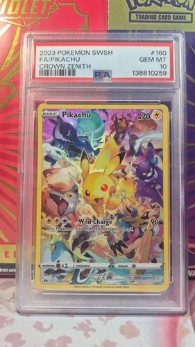 2023 POKEMON SWORD & SHIELD CROWN ZENITH #160 FULL ART/PIKACHU PSA 10