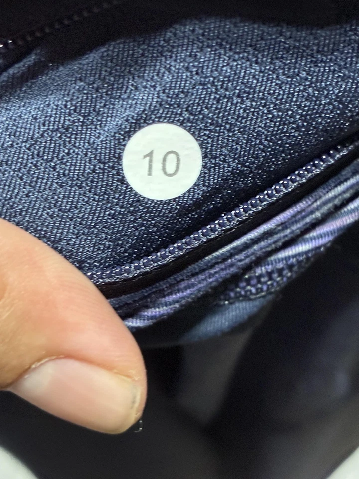 Pantalones Lululemon Mujer 10 Púrpura Negro Recortados Capri Leggings Atléticos Gimnasio Yoga Foto 4 de 4