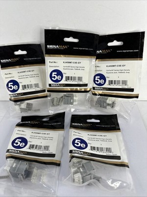 Signamax KJ458MT-C5E-GY Cat 5E Keystone Jack T568A/B NOS (5-pack)