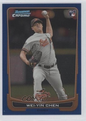2012 Bowman Draft Chrome Blue Refractor 8/250 Wei-Yin Chen #45 Rookie RC 0b2