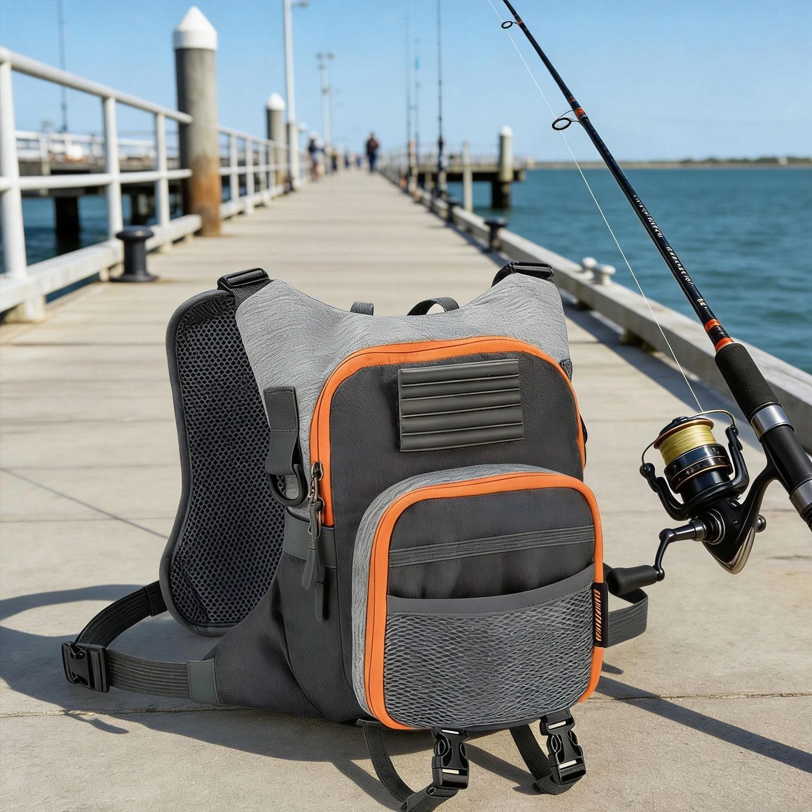 Fly Fishing Pack Fishing Bag with Quick Release Breathable Portable Multipurpose