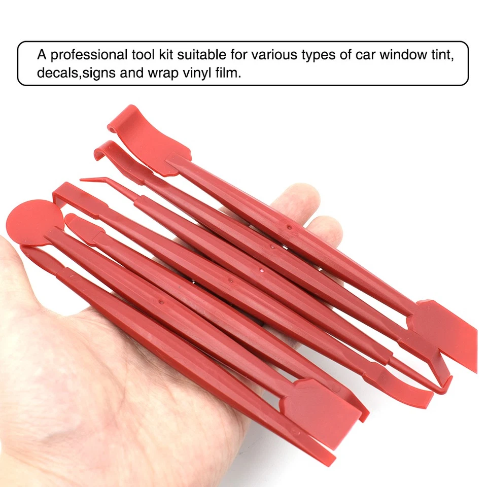 Kit raspador de bordes herramienta palo micro escobilla de enjugador envoltura de película de vinilo para automóvil 7 piezas EE. UU. Foto 3 de 4