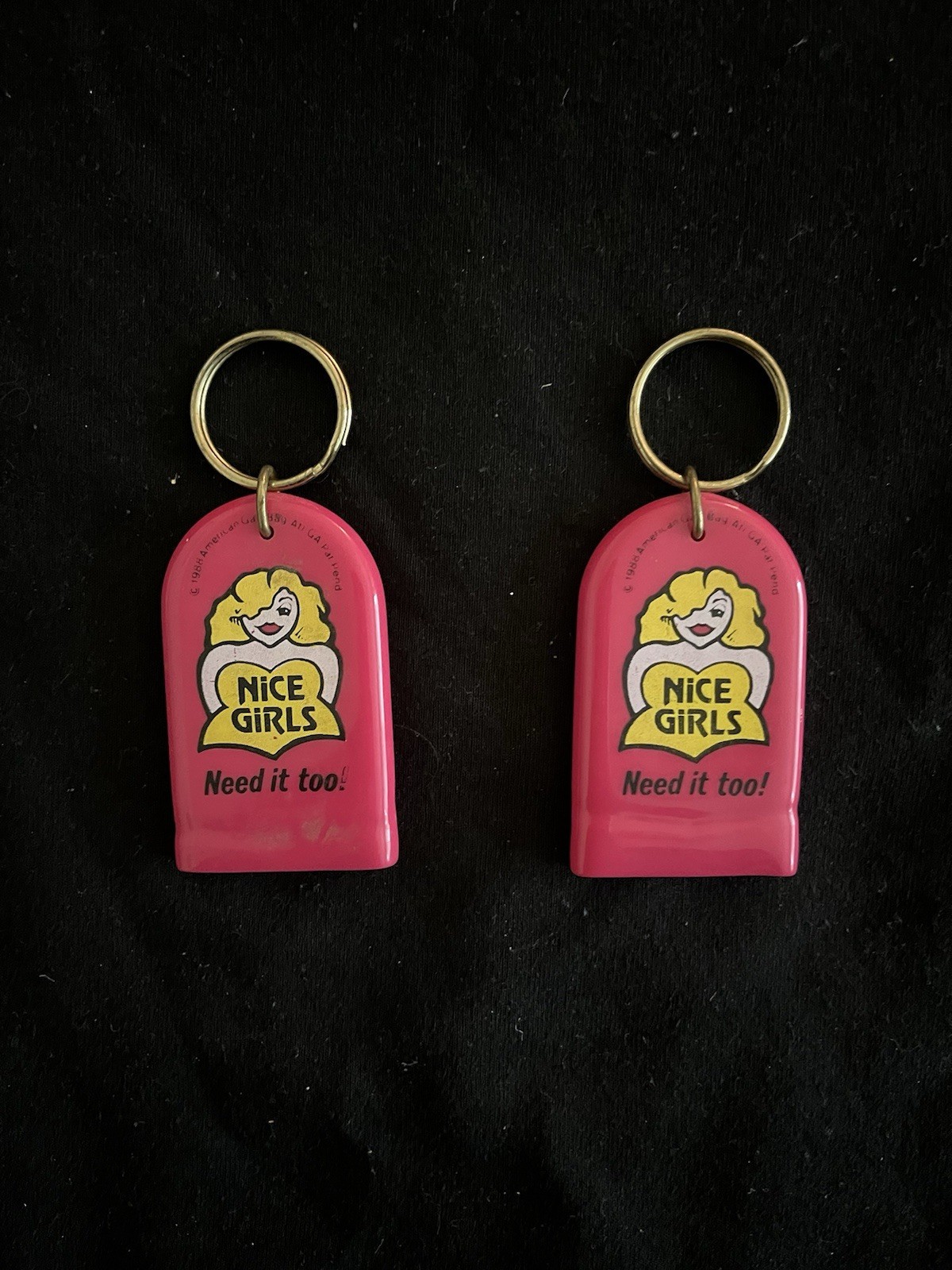 American 1980s Vintage Rubber Keychains