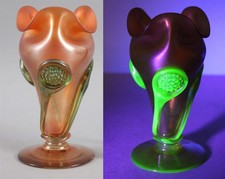 RARE Antique THOMAS WEBB Hand-Blown Art Glass Northwood TORNADO VARIANT Vase, NR