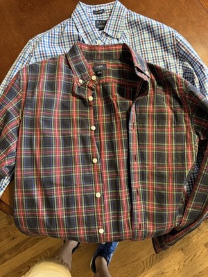 Two J.CREW Men's Button-Up Long Sleeve Shirts Size S