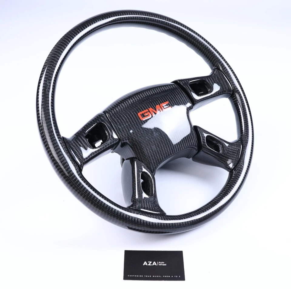 03-06 SILVERADO TAHOE SIERRA  CARBON FIBER STEERING WHEEL HORN COVER FOR SHOW - Image 2 of 4