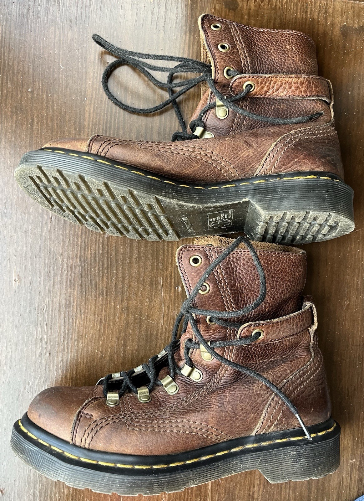 Dr Doc Martens Coraline Combat Hiking Boots Brown Leather Size 7 thumbnail 4