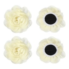3.1" Dog Collar Flowers for Dogs Beige 4Pcs